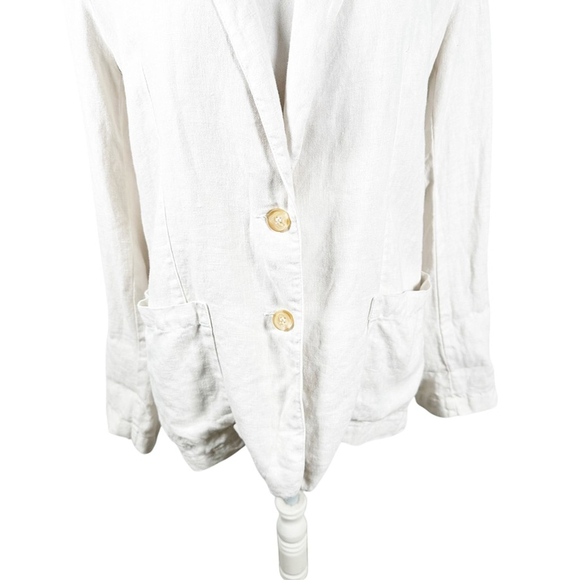 Anthropologie Velvet by Graham & Spencer Linen Blazer Ivory Women’s Size XS - Picture 6 of 10